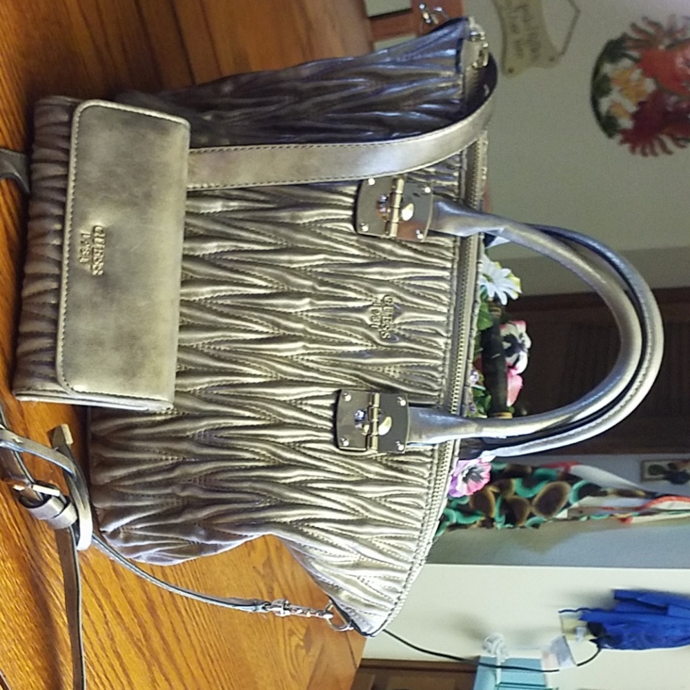 Guess Bag and Wallet Burnished Gold Excellent